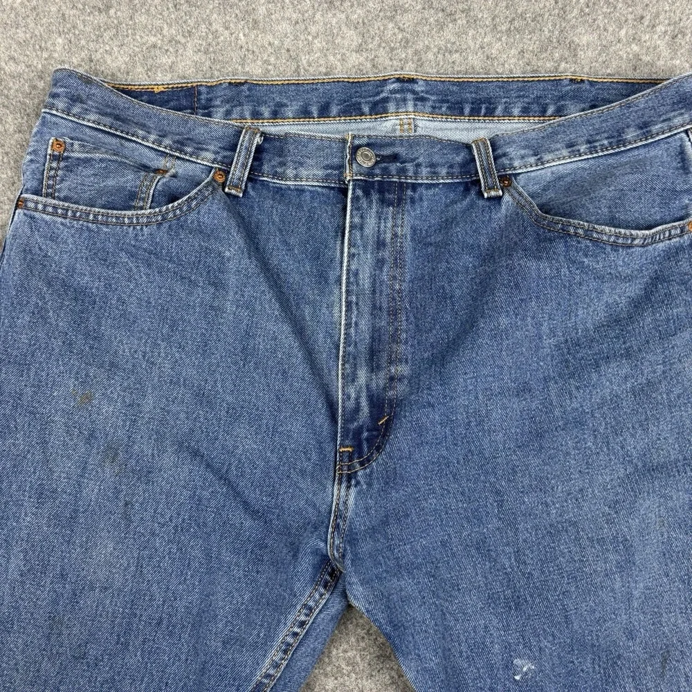 Levi's 505 Jeans Mens 42x29 Straight Leg Medium Wash Workwear Casual Blue Denim